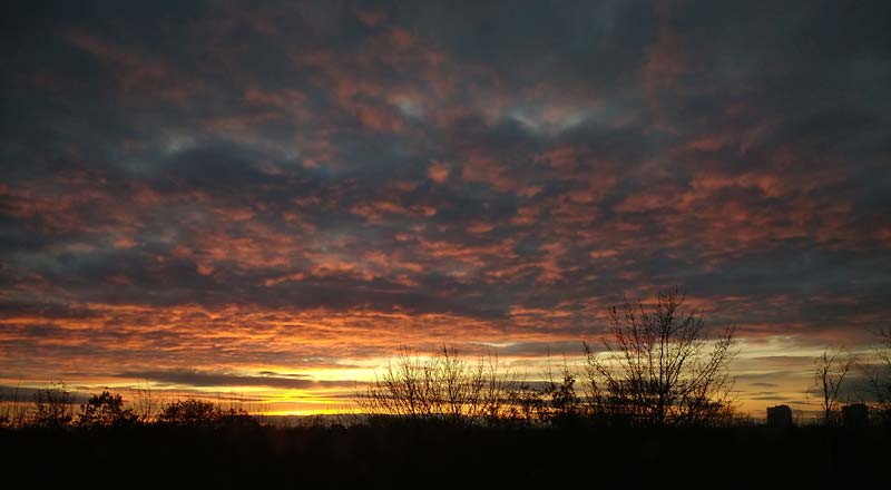 Kurz vor Sonnenuntergang am 12. Dezember